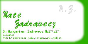 mate zadravecz business card